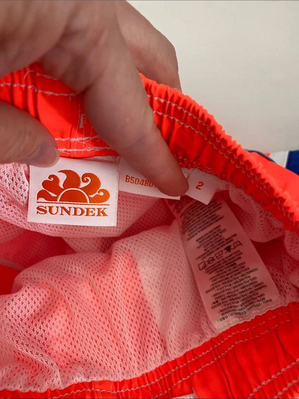 Sundek Bright Orange Kids' Elastic Waist swim trunks